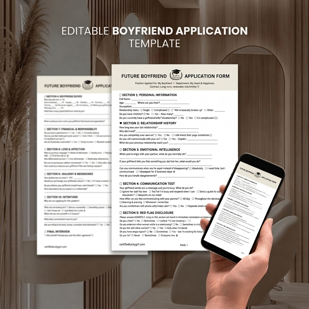 Future Boyfriend/Husband Application Forms - Bundle