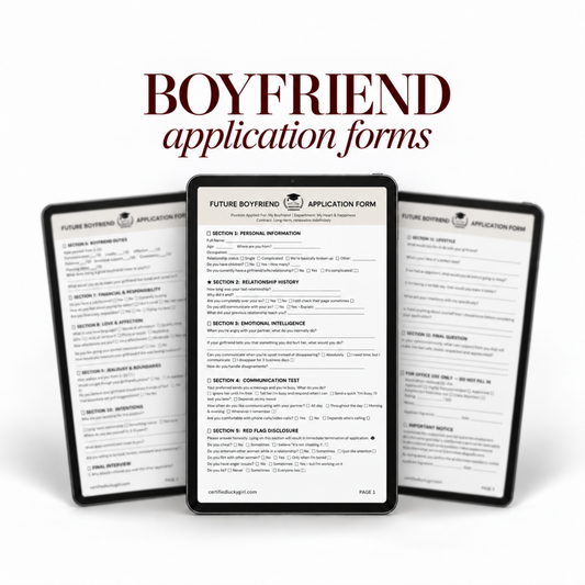 Future Boyfriend/Husband Application Forms - Bundle